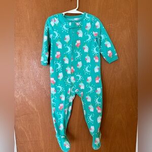 Carter's Turquoise Owl and Moon Footie